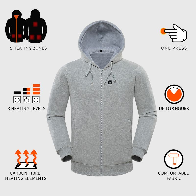 New Upgraded-Warm Gift! USB Heated Casual Hoodie Jacket