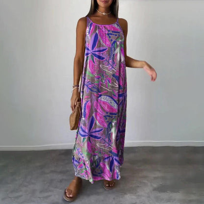 Printed Sleeveless Long Dress