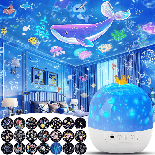🎃👻 Children's Night Light Projector With 15 Films 🔋Type-C charging