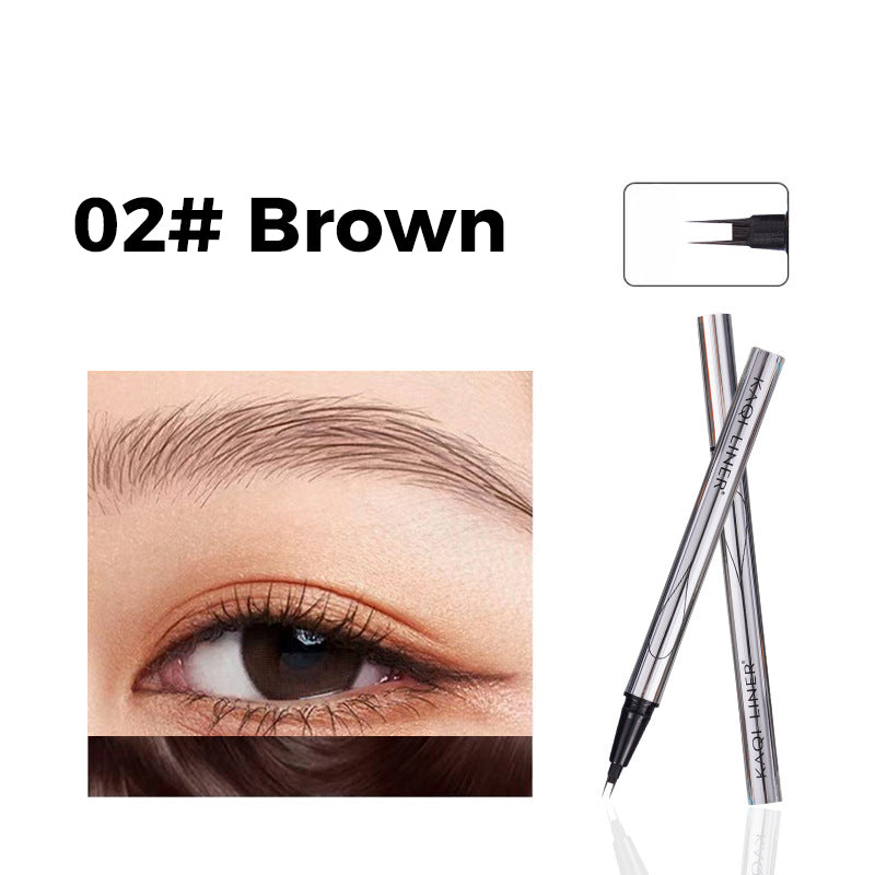 Multi-Purpose Waterproof Eyebrow Pen with Bifurcated Tip