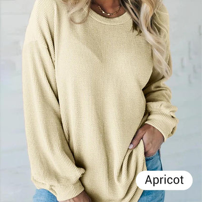 Women's Casual Round Neck Long Sleeve Pullover Top