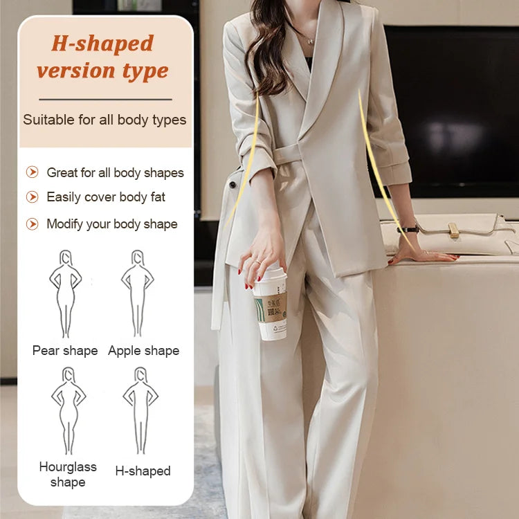 Women's Designer Lace-Up Suit Versatile Spring and Fall Women's Clothing