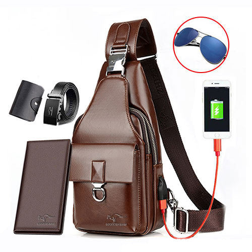 Men's Rechargeable Waterproof High-quality Chest Bag