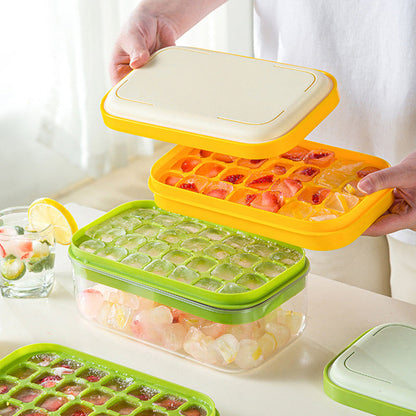 Stackable Easy Release Ice Cube Mold&Trays with Container Ice Scoop and Press Plate