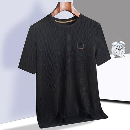 Men's Summer Ice Silk High Elasticity Casual Short Sleeve T-Shirt