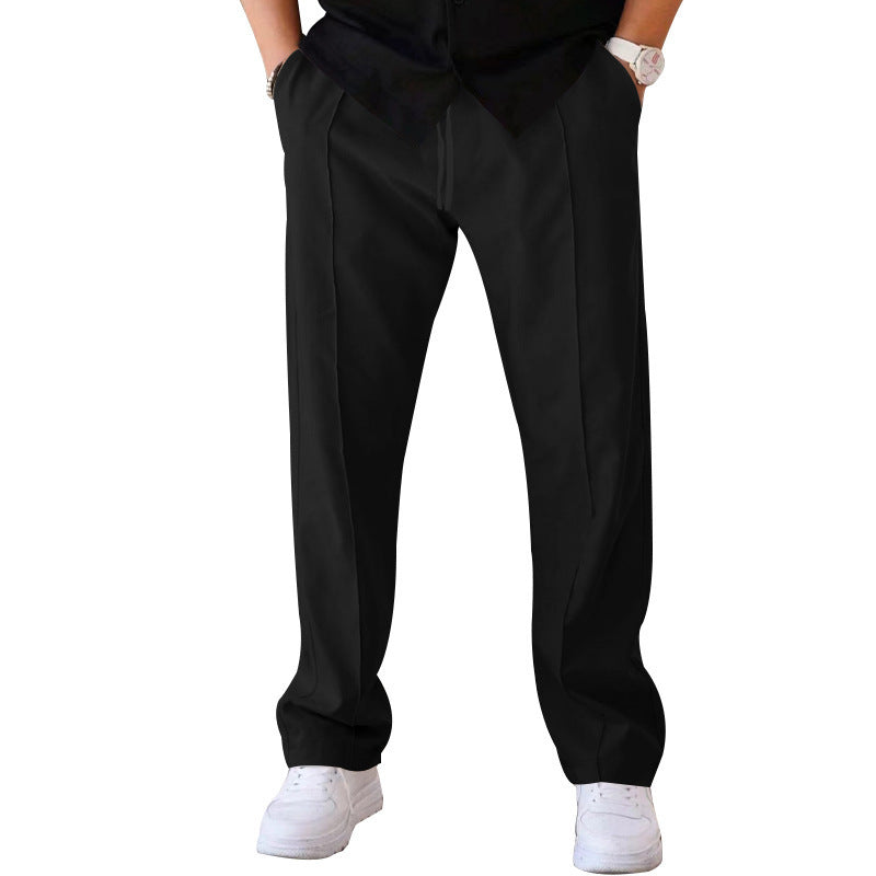 Men's Drawstring Waist Straight-Leg Pants