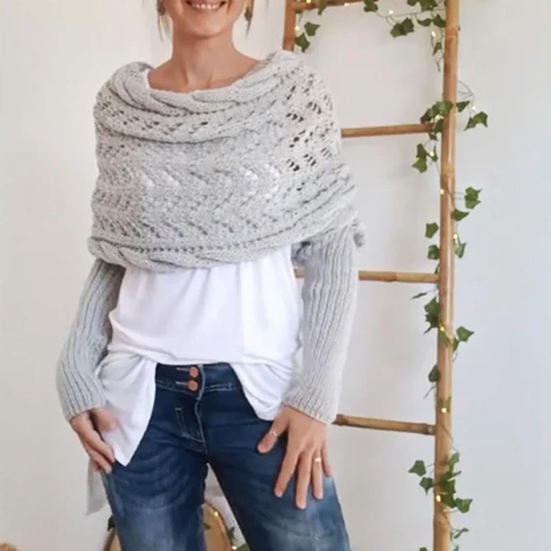 🔥Women’s Knitted Cut-Out Shawl Poncho Wrap