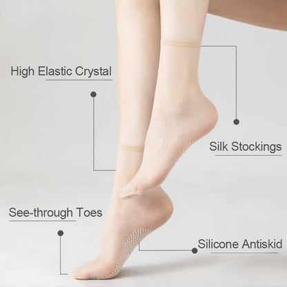 💞Non-slip And Invisible Crystal Silk Socks