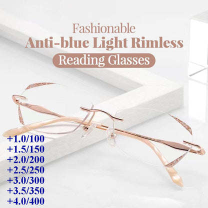 Fashion Anti-Blue Light Rimless Reading Glasses