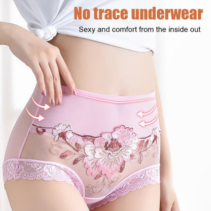 High Waist Premium Lace Embroidered Panties