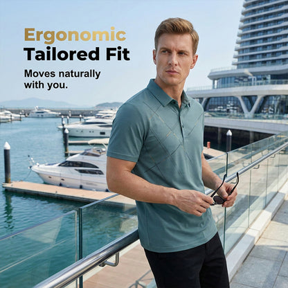 Men's Ice Silk Stretch Shirt – Waterproof, Quick-Dry & Eco-Friendly – Cool Breathable Tech Fabric Shirt 🌿