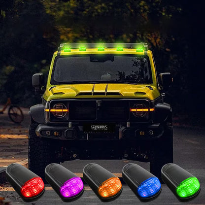 Colorful LED Solar Powered Car Roof Light