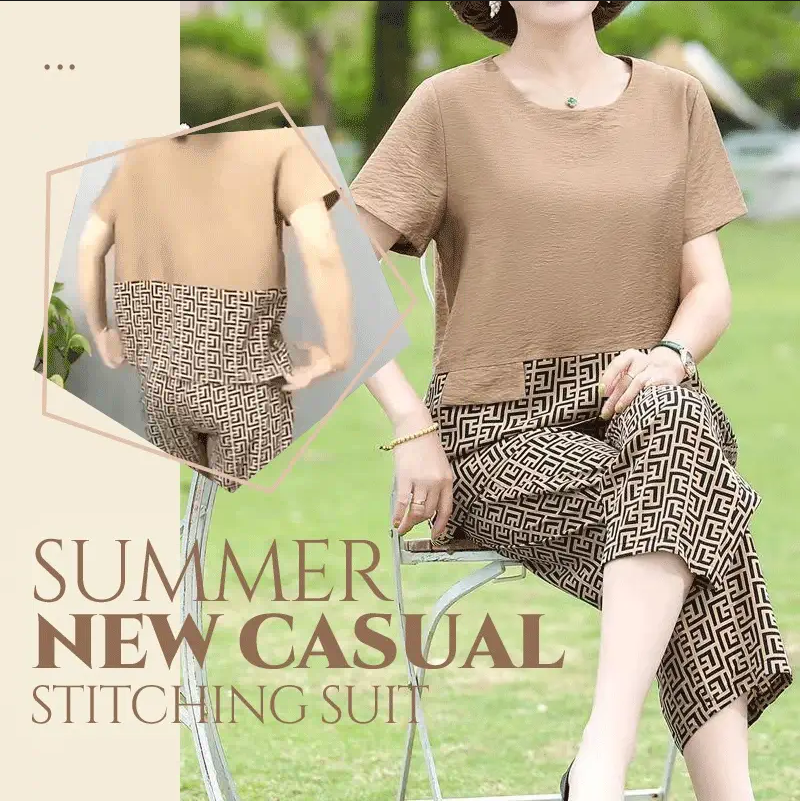 Summer New Casual Stitching Suit