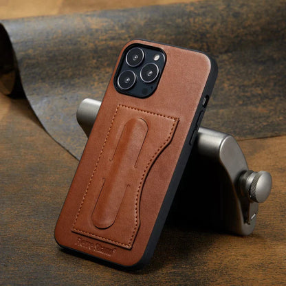 Leather Invisible Stand For iPhone Case with Card Slots