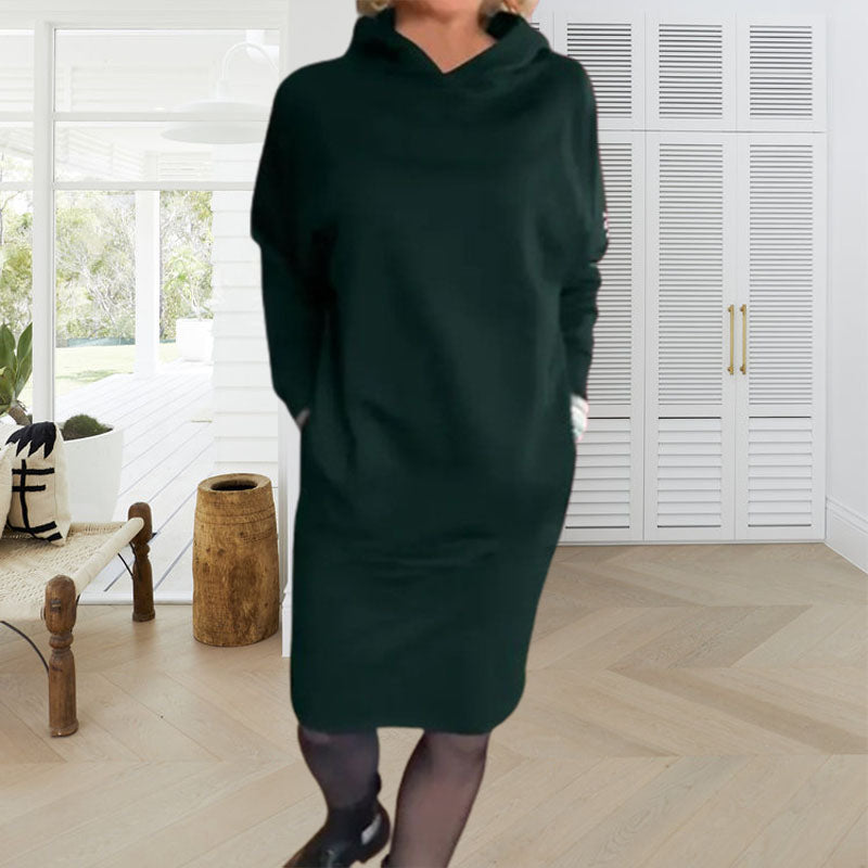 Women's Padded Hoodie Dress with Pockets