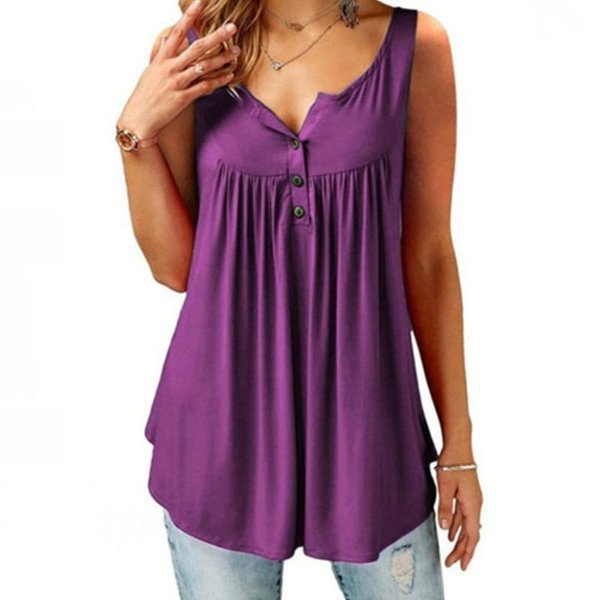 Women's Button-Front Tunic Tank Top