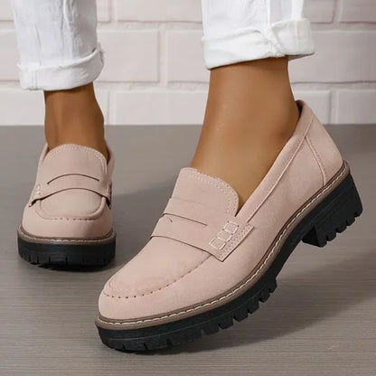 Women's Comfortable Chunky Slip On Platform Loafers