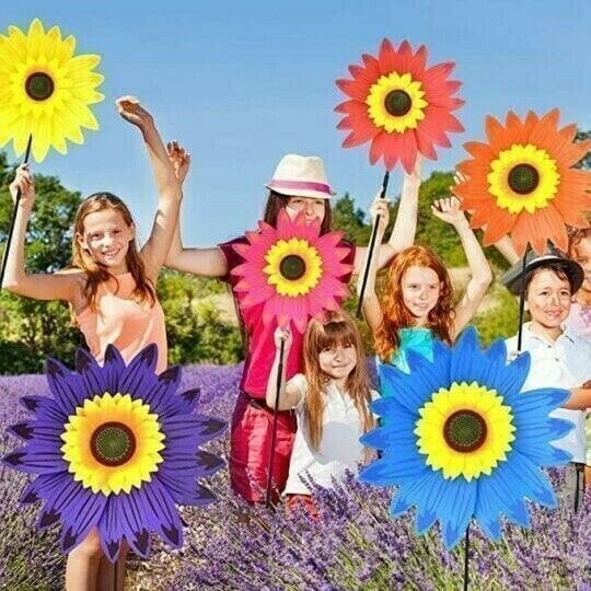 Colorful Sunflower Windmill-For Decoration Outside Yard