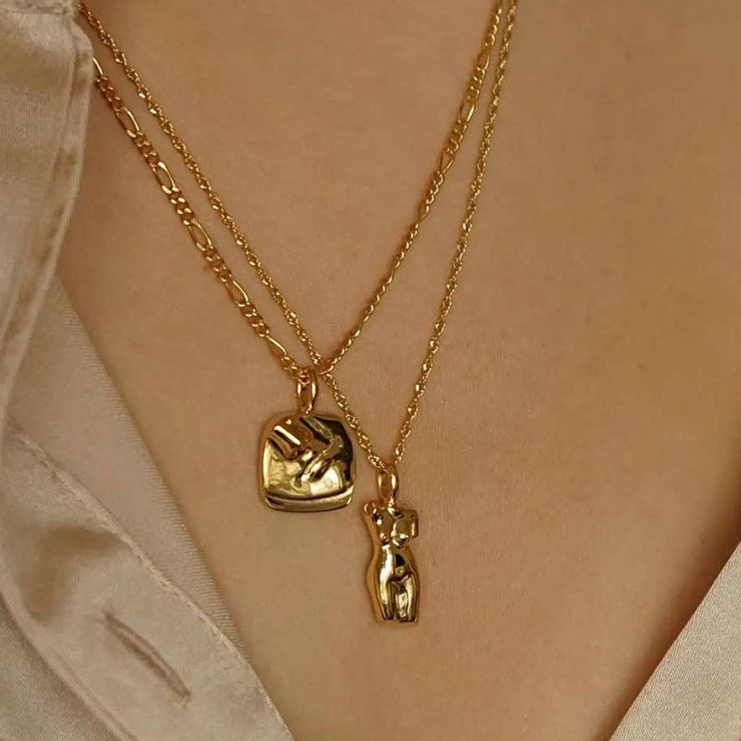 3D Three-Dimensional Half Face Necklace