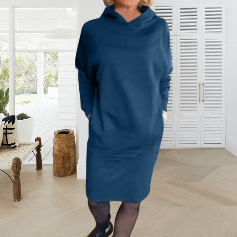 Women's Padded Hoodie Dress with Pockets