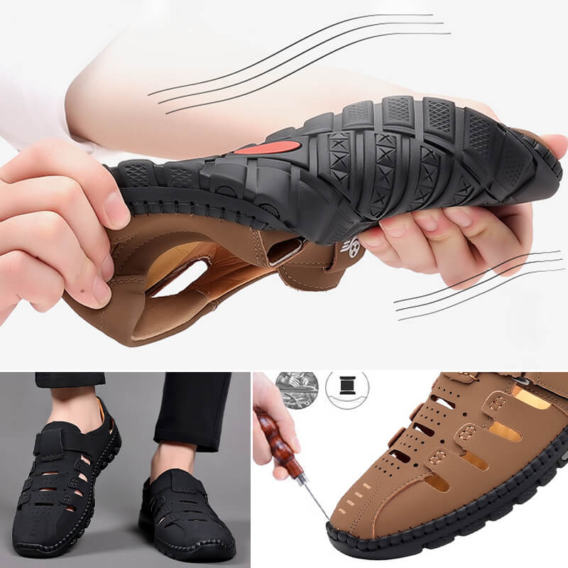 Last Day Sale 50%-Stylish Leather Hollow Sandals