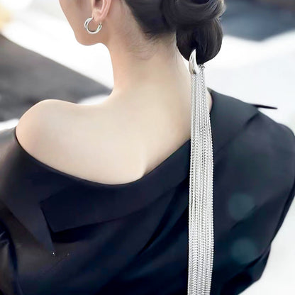 Women Long Tassel Metal Hair Chains