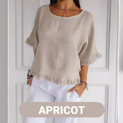 Loose Fit Cotton Linen Summer Top