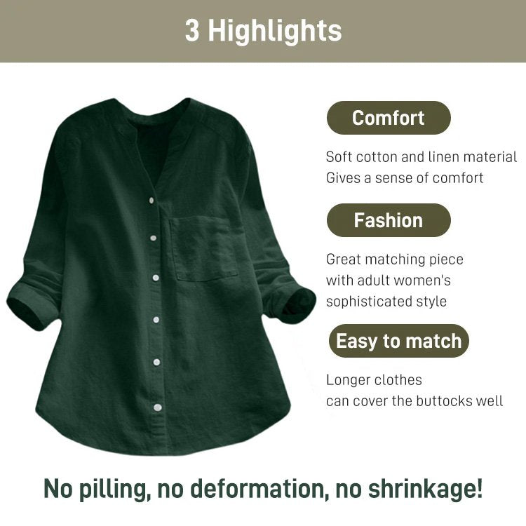 Japanese Style Handmade Linen Cotton Casual Loose Shirt（Buy 2 Free Shipping）