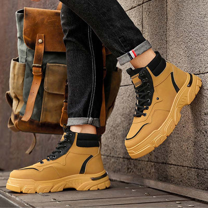 Men’s Trendy Breathable Non-Slip Faux Leather Boots