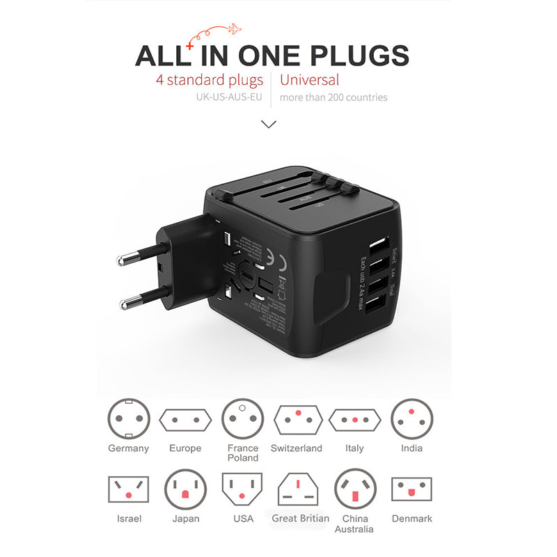 Universal Travel Plug Adapter With 4 USB Ports