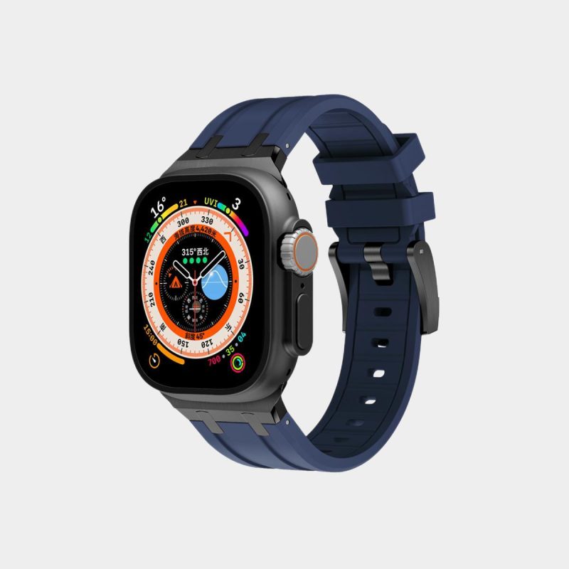 New AP Metal Head Silicone Band For Apple Watch