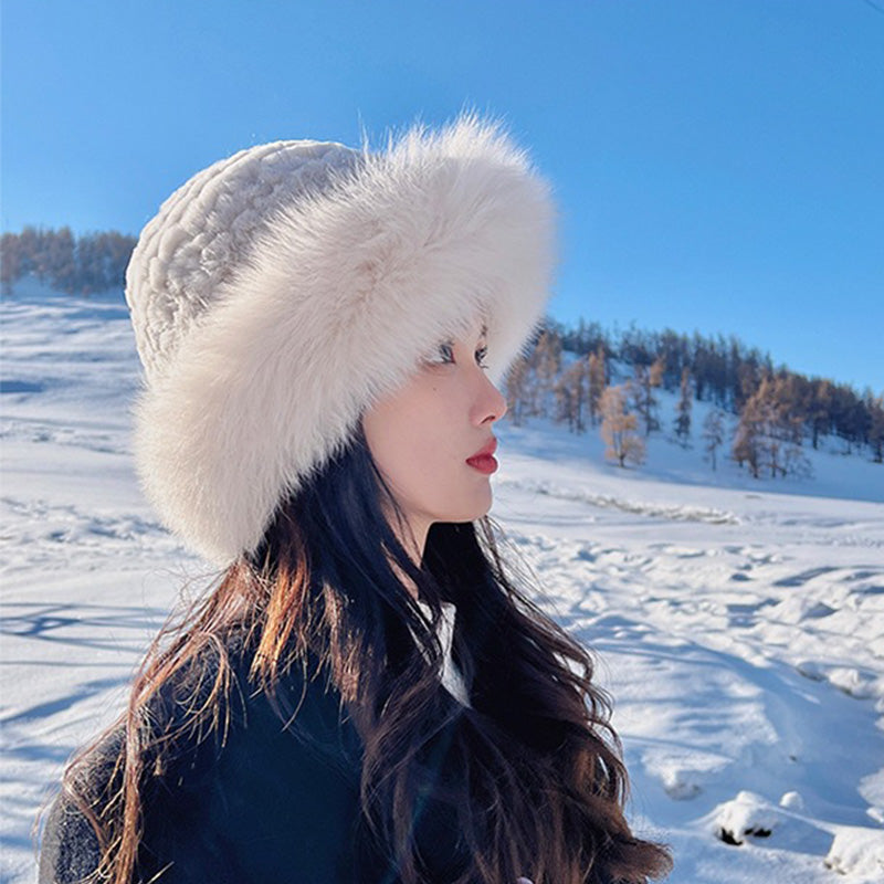 🎁Warm Gift 👒- Women's Warm Fashion Synthetic Rabbit Fur Fisherman Hat