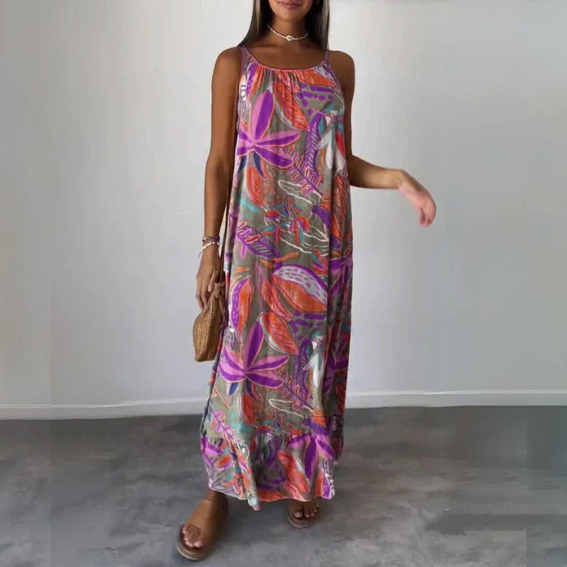 Printed Sleeveless Long Dress