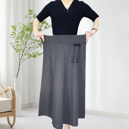 Women’s Elastic High Waisted Thick Long Skirt