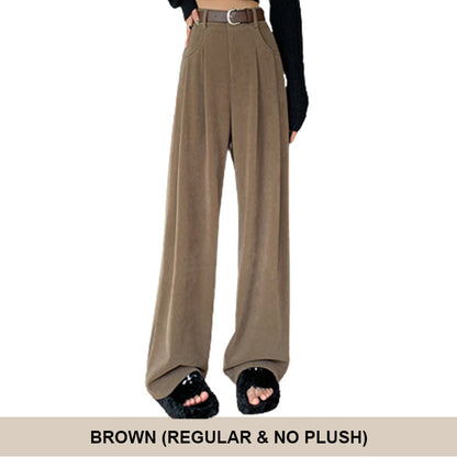 Nice Gift*Women'S Plush Wide Leg Pants Corduroy High Waistline