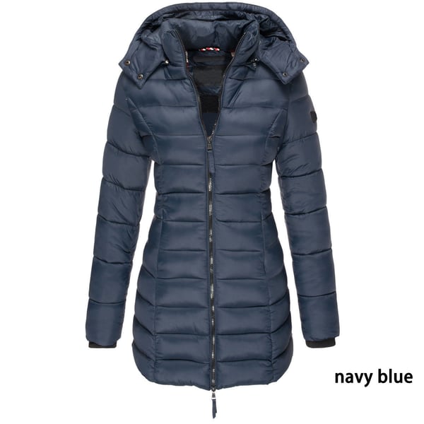 🔥 Winter Women's Mid-length Padded Jacket Warm Solid Color Hooded Jacket