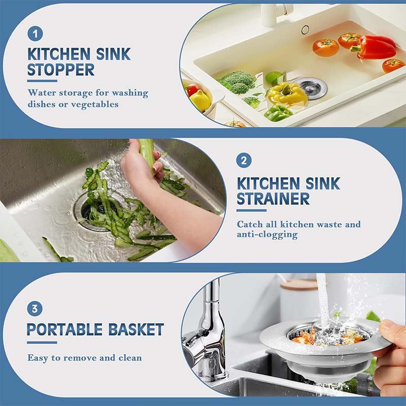 Kitchen Sink Drain Strainer & Stopper