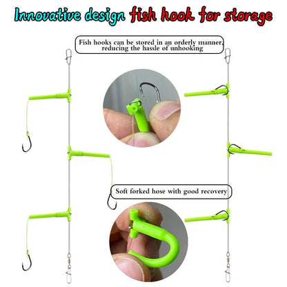 Anti-tangle Tandem Fishing Hooks with Organizer