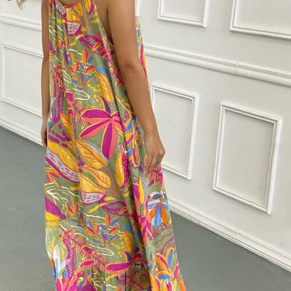 Printed Sleeveless Long Dress