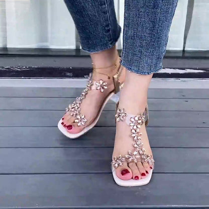 Women's Elasticated Fashion Rhinestone Sandals