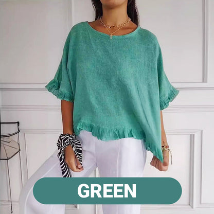 Loose Fit Cotton Linen Summer Top