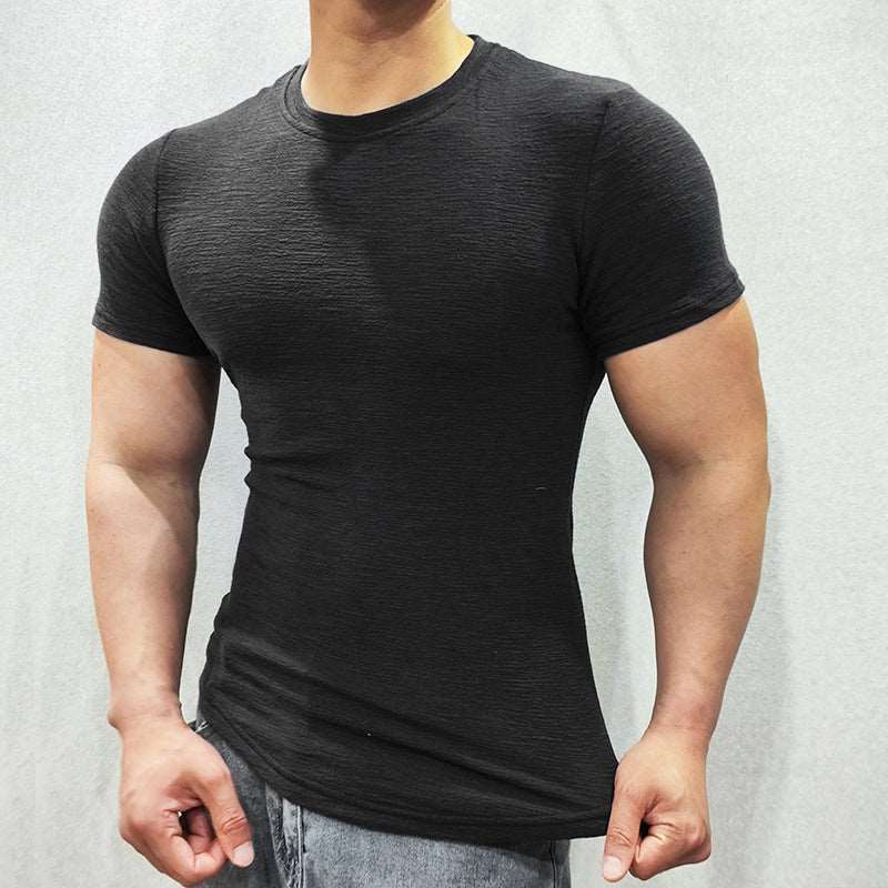 Men's quick-drying high-elasticity fitness running T-shirt, sportswear