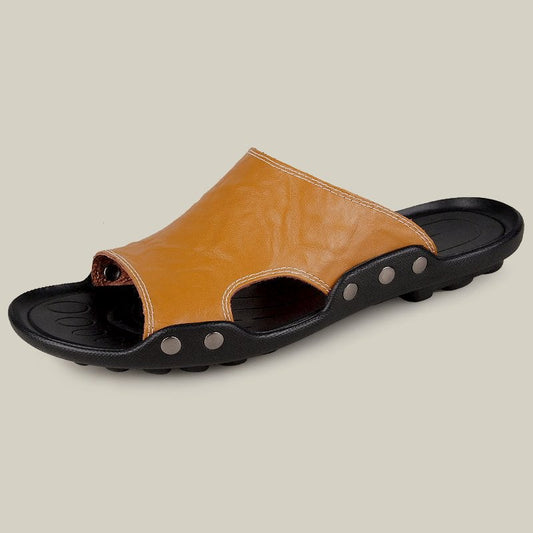 Men's Leather Slide Sandals