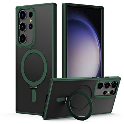 Invisible Magnetic Bracket Anti-fall Phone Case For Samsung Galaxy S23 Ultra Plus Support Wireless Charging