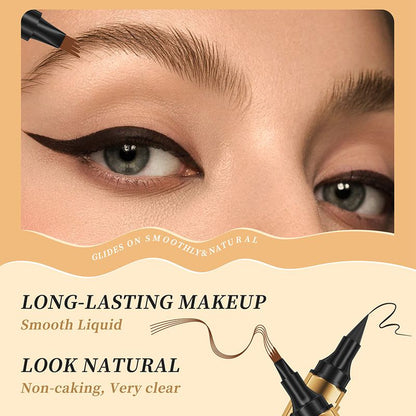 2-in-1 Waterproof Magic 4-fork Eyebrow Pen & Eyeliner