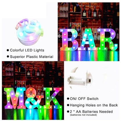 Colorful LED Marquee Letter Lights