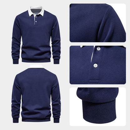 Men's Autumn Casual Long-sleeve Lapel Sweatshirt