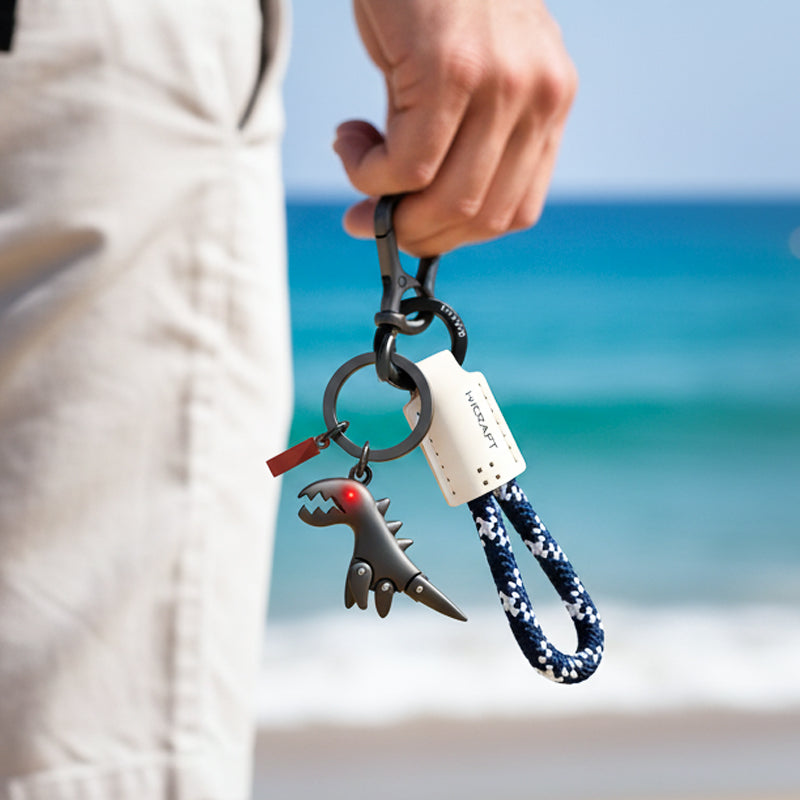 Aluminum Alloy Dinosaur Charm Paired with a Hand-woven Bracelet🔥