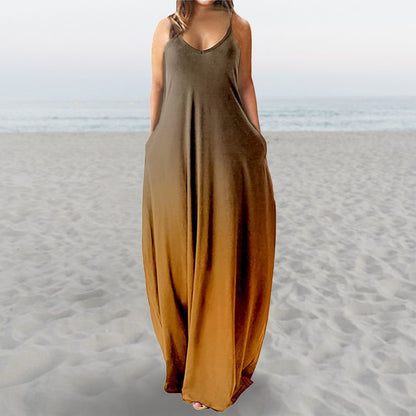 Women’s Sling V-neck Maxi Dress