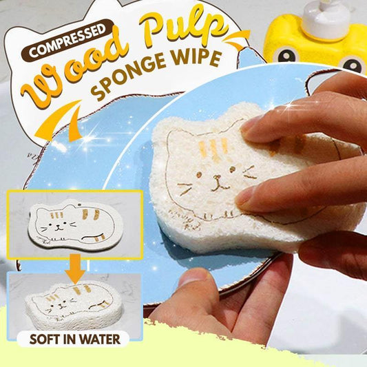 Compressed Wood Pulp Sponge Wipe